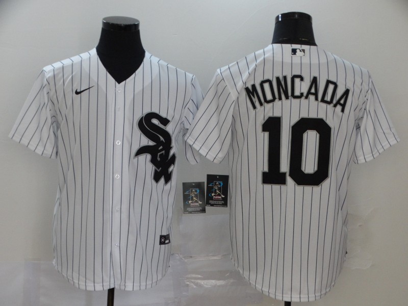 Men's Chicago White Sox Blank #10 Yoán Moncada White Cool Base Stitched MLB Jersey